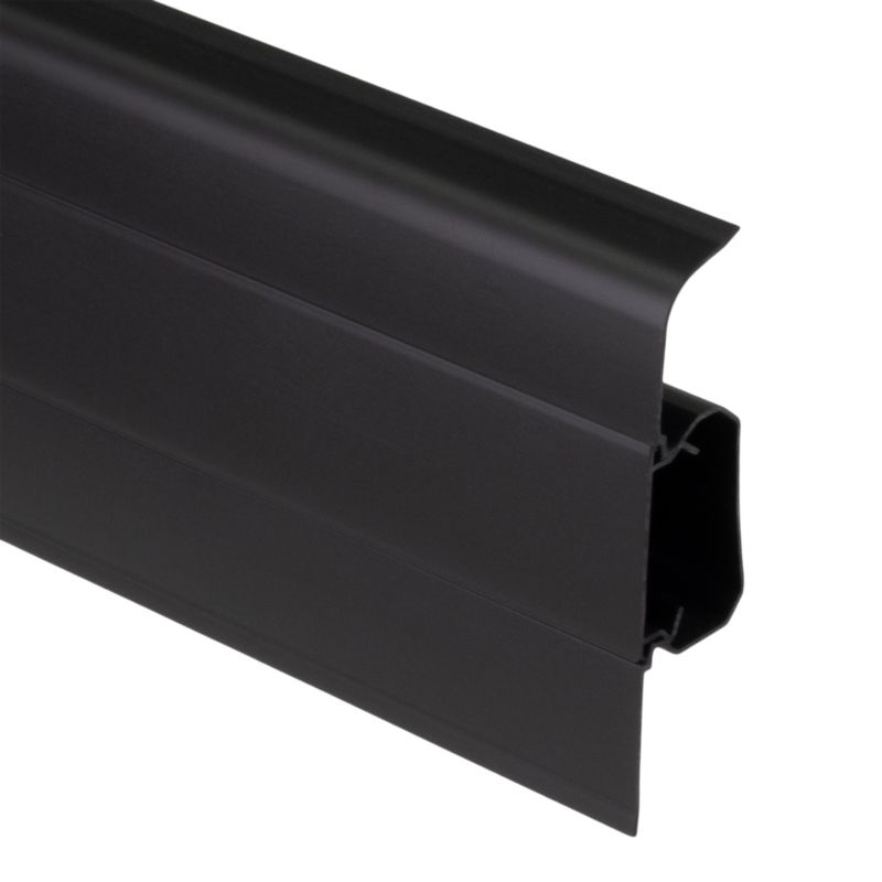 Sokkel 220 cm Sort 75 mm PVC 16 Stk. | 5063022780676
