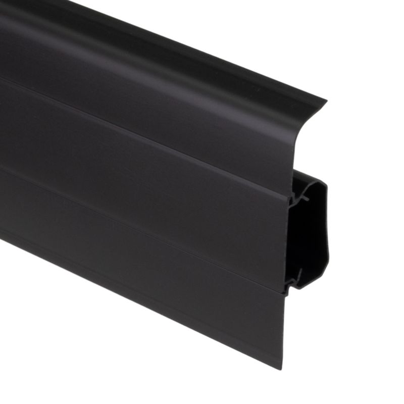 Sokkel 220 cm Sort 75 mm PVC 16 Stk. | 5063022780676