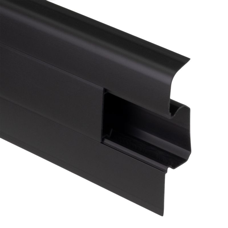 Sokkel 220 cm Sort 75 mm PVC 16 Stk. | 5063022780676