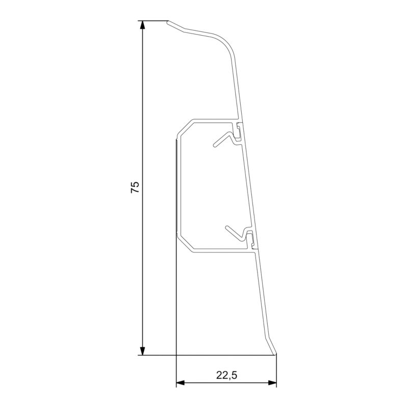 Listwa Przypodłogowa Szara Efekt Betonu 220 cm 16 Sztuk