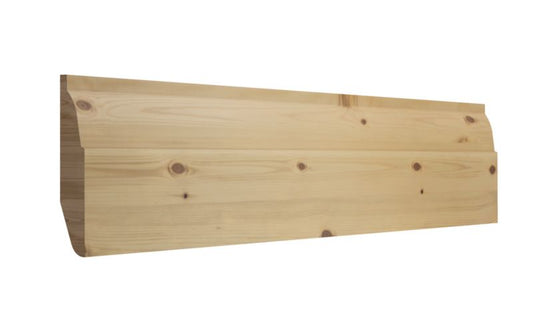 Dobbeltsidet fyrretræs fodliste 15 x 94 x 2400 mm med afskåret kant / ovolo