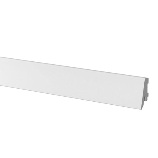 Hvid Krono Original skum-PVC gulvliste 58 x 18 x 2400 mm