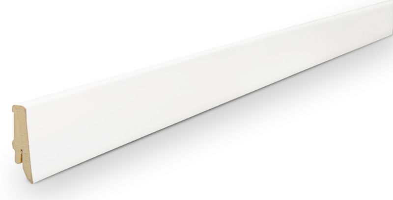 Hvid Krono Original skum-PVC gulvliste 58 x 18 x 2400 mm