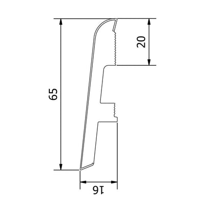 Fodpanel Espumo 65 240 cm Hvid | 5905952286524