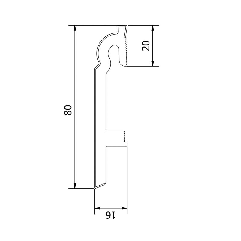 Listwa Przypodłogowa Espumo 80B Hvid 2,4 m ESP 301