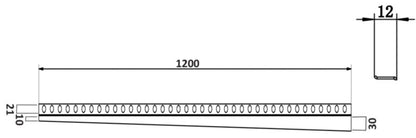 Vægliste Fluxio 120 cm venstre hvid