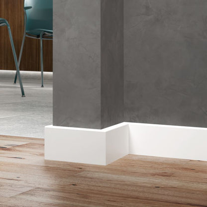 Fodpanel 220 cm Hvid Mat PVC 10 stk.