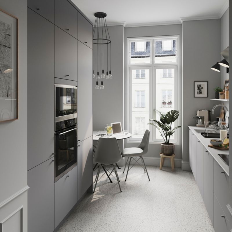 GoodHome Stevia afslutningsliste 3,5 x 240 cm mat grå