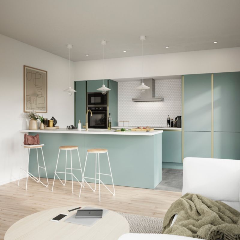 GoodHome Stevia afslutningsliste 3,5 x 240 cm mat grøn