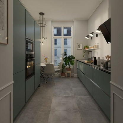 GoodHome Stevia afslutningsliste 3,5 x 240 cm mat grøn