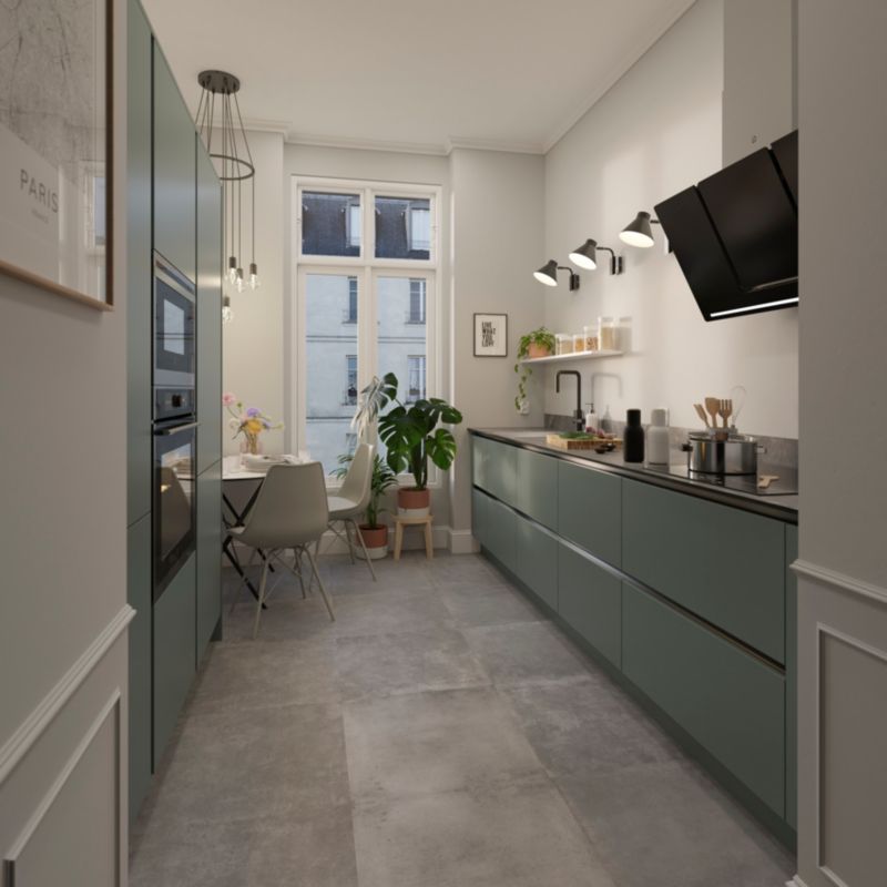 GoodHome Stevia afslutningsliste 3,5 x 240 cm mat grøn