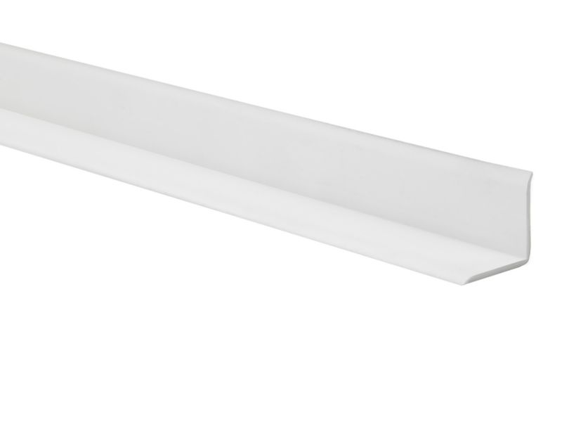 Selvklæbende PCV-afslutningsliste 10x10 mm, QUEST, fleksibel, blød dekorationsstrimmel, hvid, 5 m