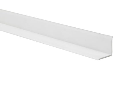 Selvklæbende PCV-afslutningsliste 10x10 mm, QUEST, fleksibel, blød dekorationsstrimmel, hvid, 5 m