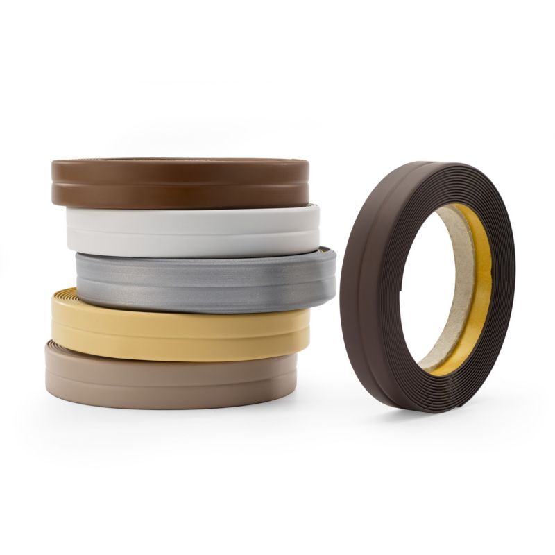 Selvklæbende PCV-afslutningsliste 10x10 mm, QUEST, fleksibel, blød dekorationsstrimmel, hvid, 5 m