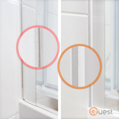 Selvklæbende PVC-afslutningsliste 25x25 mm, QUEST, fleksibel, blød dekorativ tape, hvid, 5 m