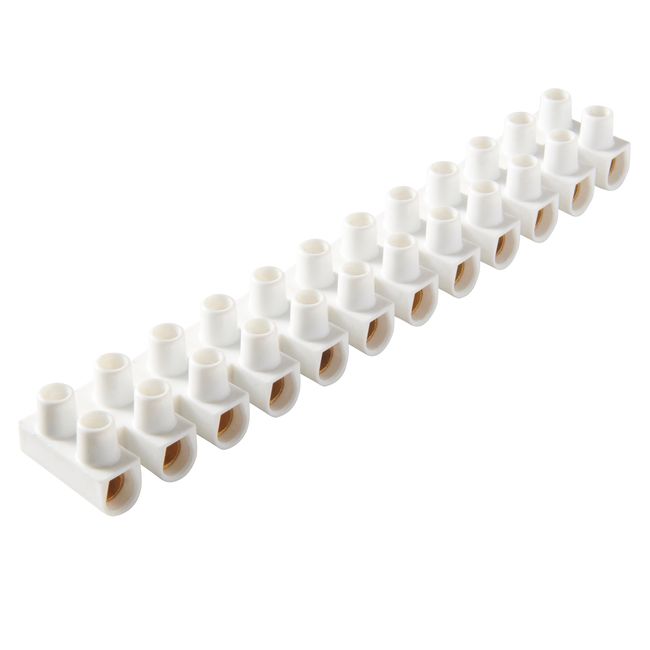 Diall 12-polet klemrække 16 mm 30 A hvid