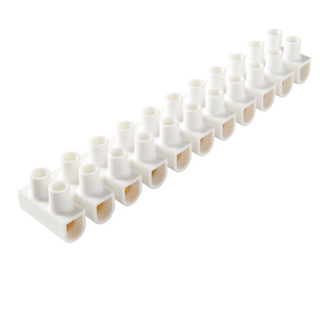 Diall 12-polet klemrække 25 mm 60 A hvid