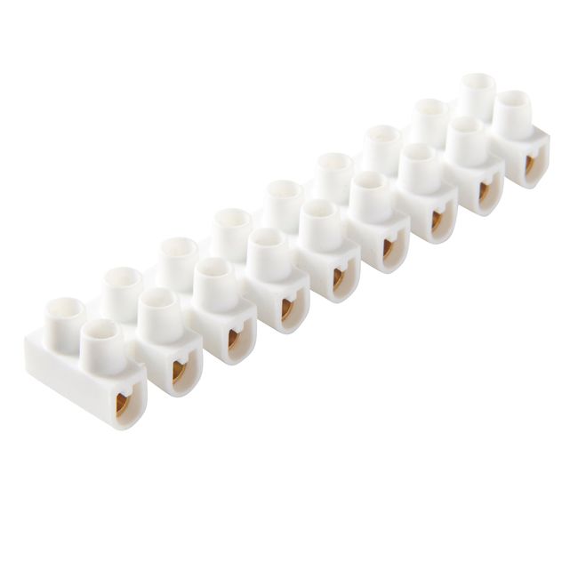 Diall 12-polet klemrække 4 mm 6 A hvid