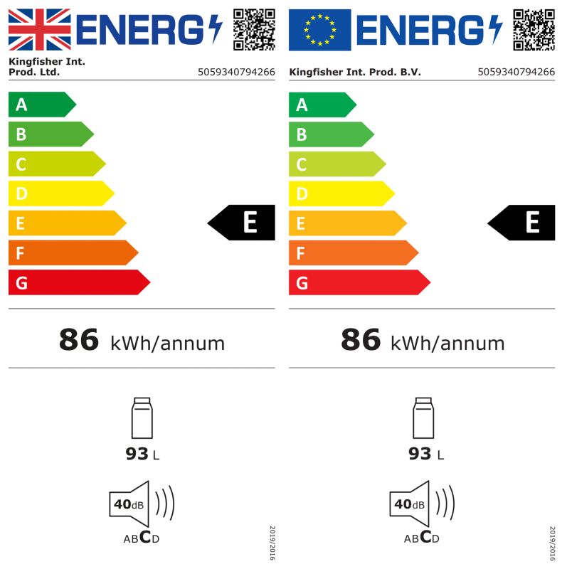 GoodHome underbygget køleskab GHFSFREU