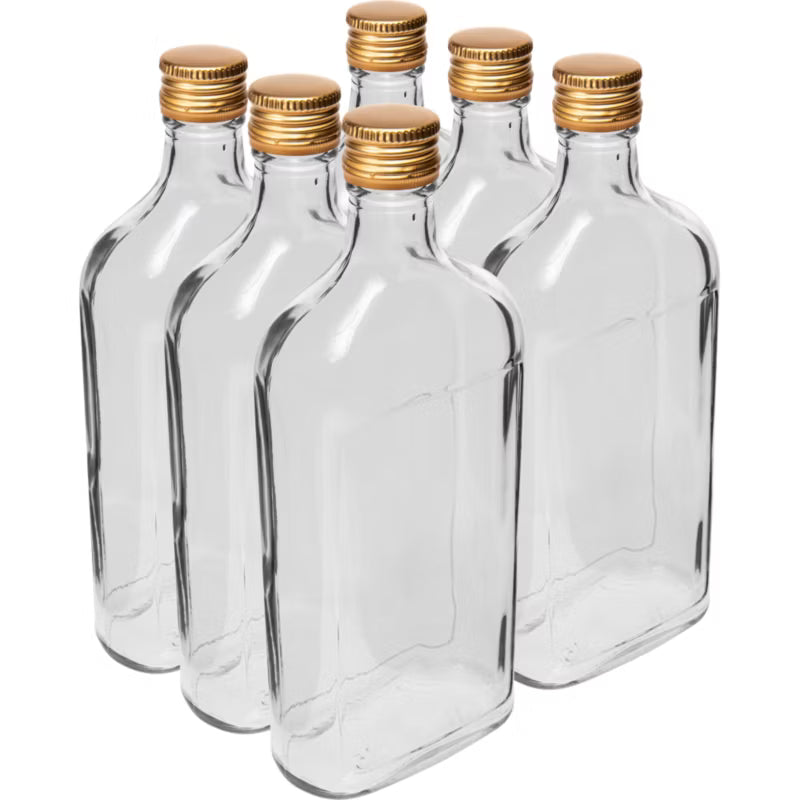 Lommeflaske Glas 500 ml med Skruelåg 6 Stk.