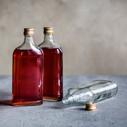 Lommeflaske Glas 500 ml med Skruelåg 6 Stk.