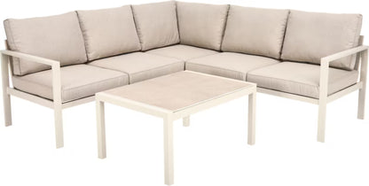 Loungesæt Bali 195x80 cm Beige Aluminium med Bord