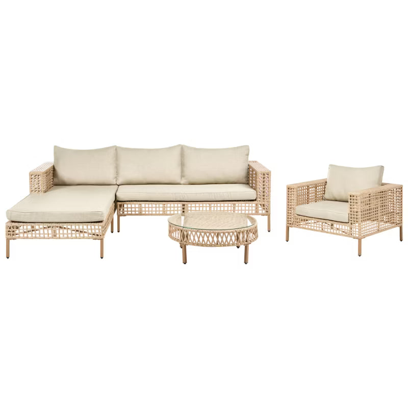 Loungesæt Calasetta 4 Personer Beige Technorattan