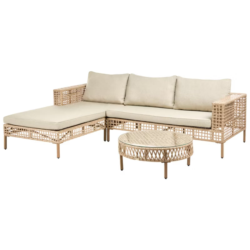 Loungesæt Calasetta 4 Personer Beige Technorattan