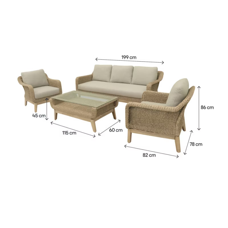 Loungesæt Calora 5 Personer Natur Aluminium