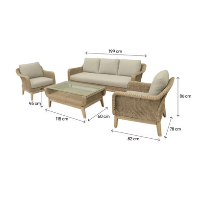 Loungesæt Calora 5 Personer Natur Aluminium