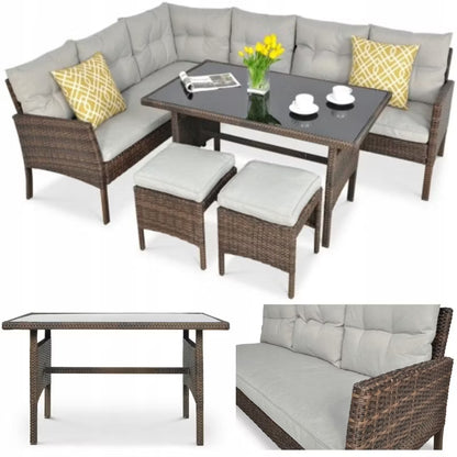 Loungesæt Cortina 166x222 cm Gråbrun Polyethylen