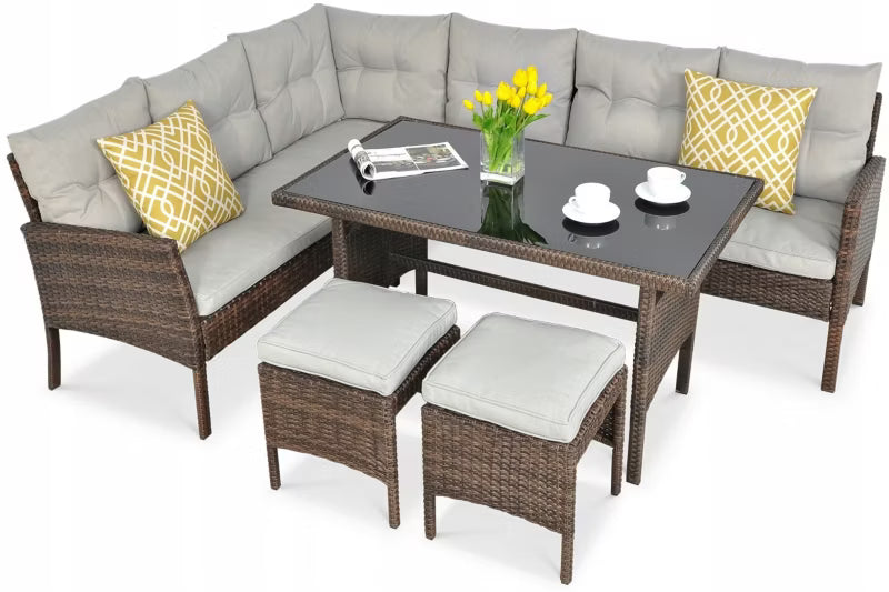 Loungesæt Cortina 166x222 cm Gråbrun Polyethylen
