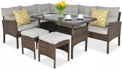 Loungesæt Cortina 166x222 cm Gråbrun Polyethylen