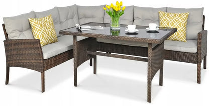 Loungesæt Cortina 166x222 cm Gråbrun Polyethylen