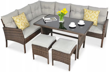 Loungesæt Cortina 166x222 cm Gråbrun Polyethylen