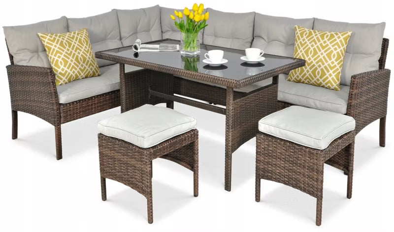 Loungesæt Cortina 166x222 cm Gråbrun Polyethylen