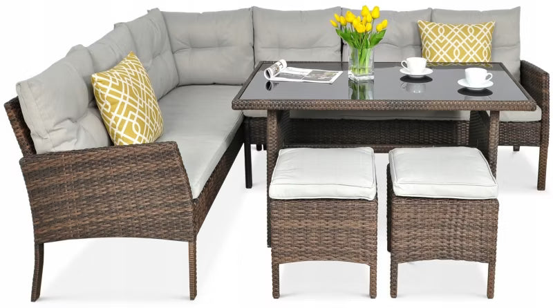 Loungesæt Cortina 166x222 cm Gråbrun Polyethylen
