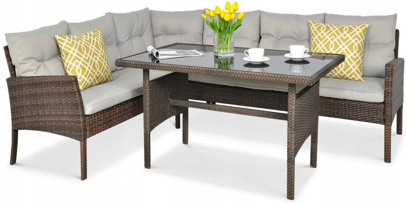 Loungesæt Cortina 166x222 cm Gråbrun Polyethylen