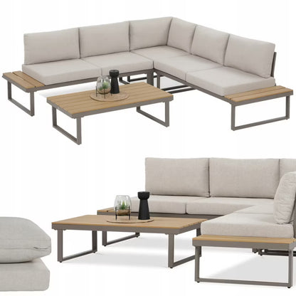 Loungesæt EMERSON med Hjørnesofa og Sofabord Beige