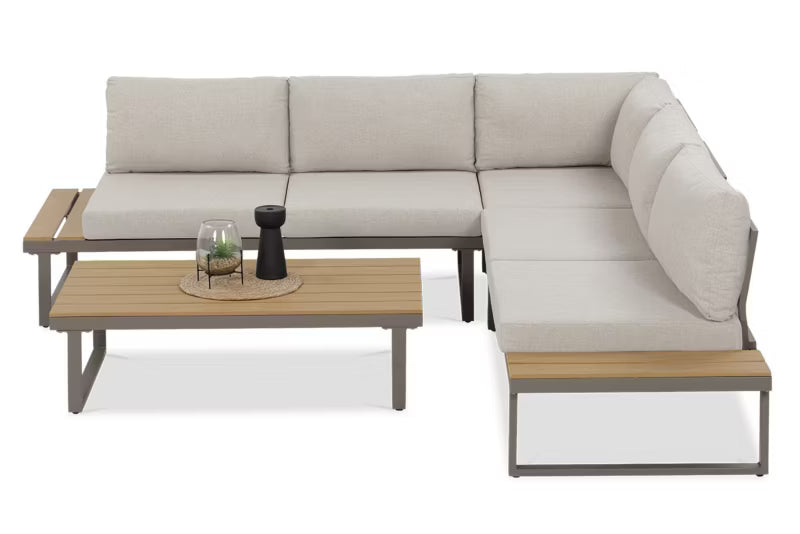 Loungesæt EMERSON med Hjørnesofa og Sofabord Beige