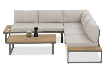 Loungesæt EMERSON med Hjørnesofa og Sofabord Beige