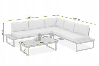 Loungesæt EMERSON med Hjørnesofa og Sofabord Beige
