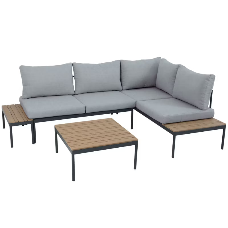Loungesæt Freemont med Hjørnesofa og Bord Grå Træ
