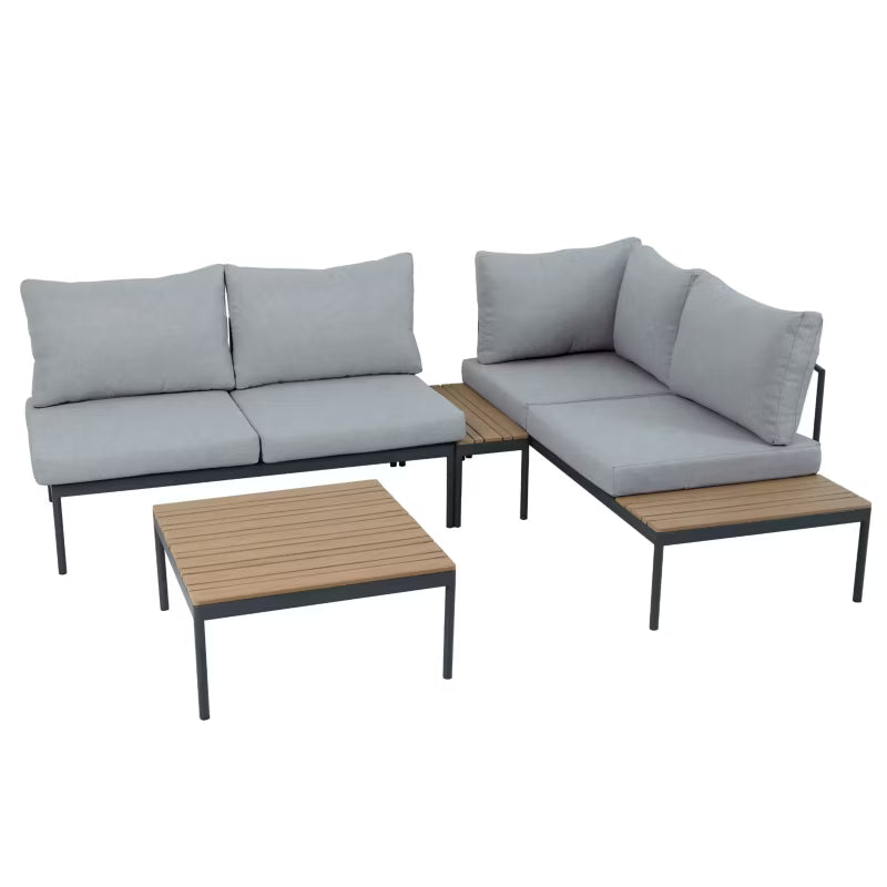 Loungesæt Freemont med Hjørnesofa og Bord Grå Træ