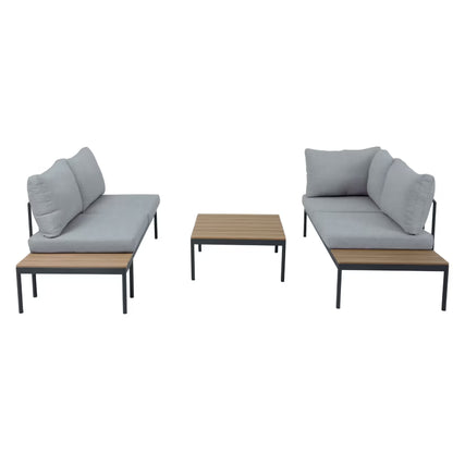 Loungesæt Freemont med Hjørnesofa og Bord Grå Træ