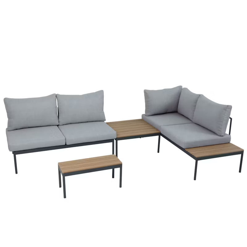 Loungesæt Freemont med Hjørnesofa og Bord Grå Træ