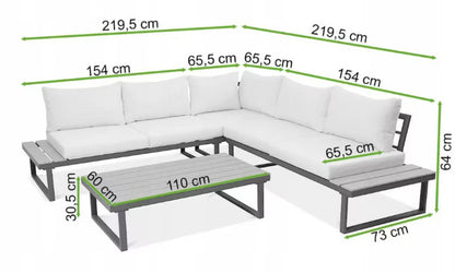 Loungesæt Havemøbler EMERSON 220x220 cm Grå