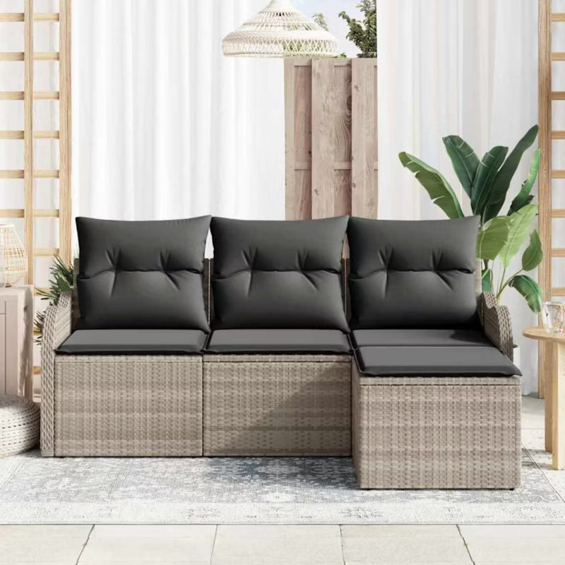 Loungesæt Havemøbler Modulopbygget Grå Polyrattan