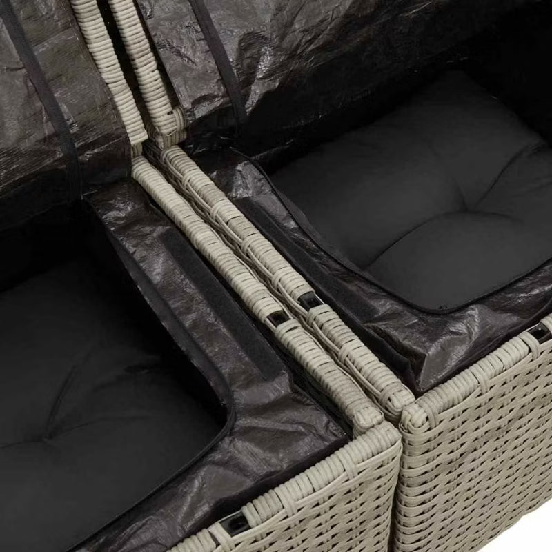 Loungesæt Havemøbler Modulopbygget Grå Polyrattan