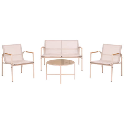 Loungesæt Ledro 4 Personer Beige Stål